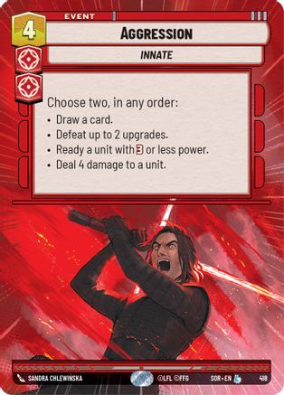 Aggression (Hyperspace) (418)[Spark of Rebellion] Foil Star Wars: Unlimited Single Disney