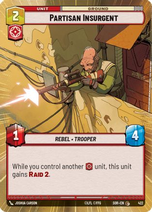 Partisan Insurgent (Hyperspace) (422)[Spark of Rebellion] Star Wars: Unlimited Single Disney