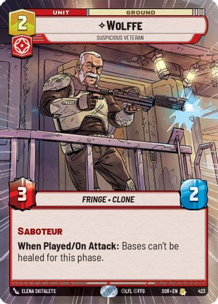 Wolffe - Suspicious Veteran (Hyperspace) (423)[Spark of Rebellion] Foil Star Wars: Unlimited Single Disney