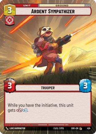 Ardent Sympathizer (Hyperspace) (424)[Spark of Rebellion] Star Wars: Unlimited Single Disney