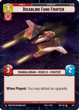 Disabling Fang Fighter (Hyperspace) (425)[Spark of Rebellion] Star Wars: Unlimited Single Disney