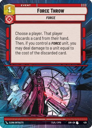 Force Throw (Hyperspace) (430)[Spark of Rebellion] Star Wars: Unlimited Single Disney