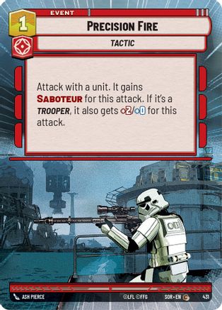 Precision Fire (Hyperspace) (431)[Spark of Rebellion] Foil Star Wars: Unlimited Single Disney