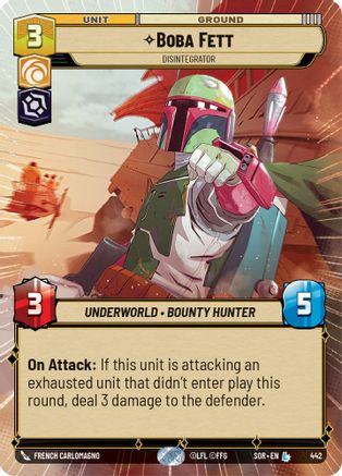 Boba Fett - Disintegrator (Hyperspace) (442)[Spark of Rebellion] Star Wars: Unlimited Single Disney