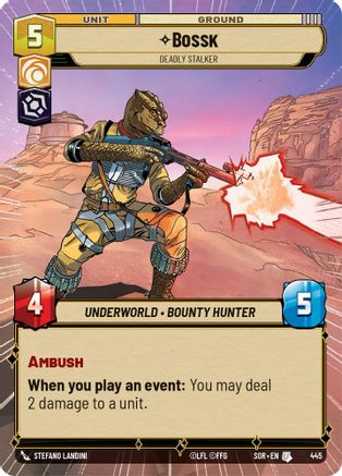 Bossk - Deadly Stalker (Hyperspace) (445)[Spark of Rebellion] Star Wars: Unlimited Single Disney