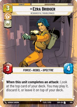 Ezra Bridger - Resourceful Troublemaker (Hyperspace) (454)[Spark of Rebellion] Star Wars: Unlimited Single Disney
