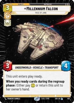 Millennium Falcon - Piece of Junk (Hyperspace) (455)[Spark of Rebellion] Foil Star Wars: Unlimited Single Disney