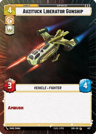 Auzituck Liberator Gunship (Hyperspace) (457)[Spark of Rebellion] Foil Star Wars: Unlimited Single Disney
