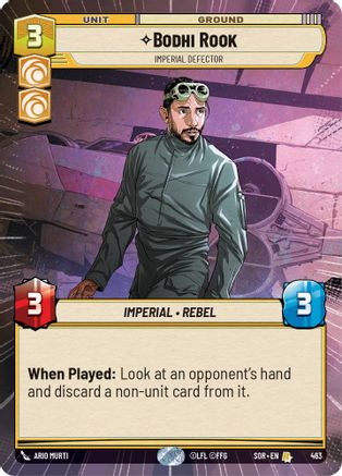 Bodhi Rook - Imperial Defector (Hyperspace) (463)[Spark of Rebellion] Foil Star Wars: Unlimited Single Disney