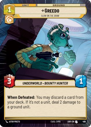 Greedo - Slow on the Draw (Hyperspace) (466)[Spark of Rebellion] Star Wars: Unlimited Single Disney