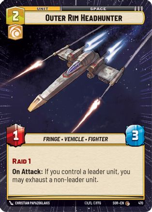 Outer Rim Headhunter (Hyperspace) (470)[Spark of Rebellion] Foil Star Wars: Unlimited Single Disney