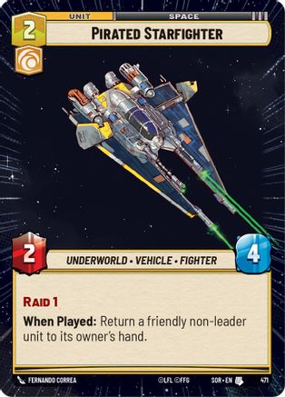 Pirated Starfighter (Hyperspace) (471)[Spark of Rebellion] Star Wars: Unlimited Single Disney