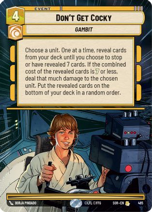 Don't Get Cocky (Hyperspace) (485)[Spark of Rebellion] Foil Star Wars: Unlimited Single Disney
