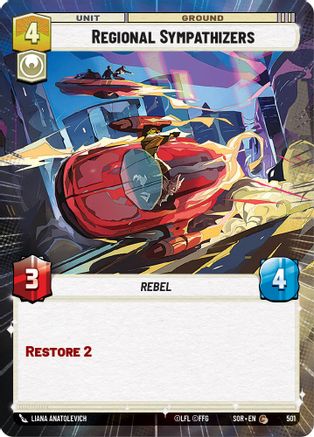 Regional Sympathizers (Hyperspace) (501)[Spark of Rebellion] Foil Star Wars: Unlimited Single Disney