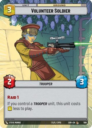 Volunteer Soldier (Hyperspace) (506)[Spark of Rebellion] Star Wars: Unlimited Single Disney