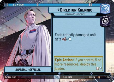 Director Krennic - Aspiring to Authority (Hyperspace) (269)[Spark of Rebellion] Star Wars: Unlimited Single Disney