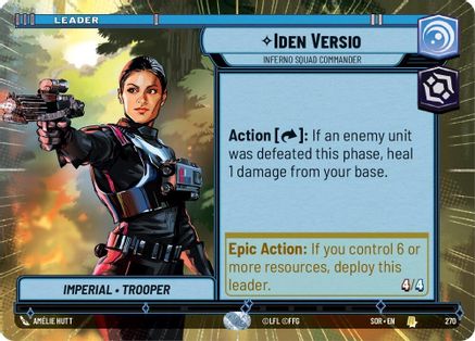 Iden Versio - Inferno Squad Commander (Hyperspace) (270)[Spark of Rebellion] Star Wars: Unlimited Single Disney