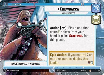 Chewbacca - Walking Carpet (Hyperspace) (271)[Spark of Rebellion] Star Wars: Unlimited Single Disney