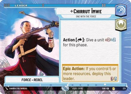 Chirrut Imwe - One With The Force (Hyperspace) (272)[Spark of Rebellion] Star Wars: Unlimited Single Disney
