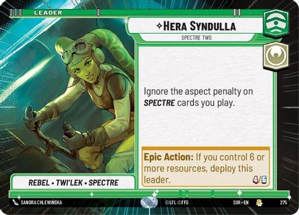 Hera Syndulla - Spectre Two (Hyperspace) (275)[Spark of Rebellion] Star Wars: Unlimited Single Disney