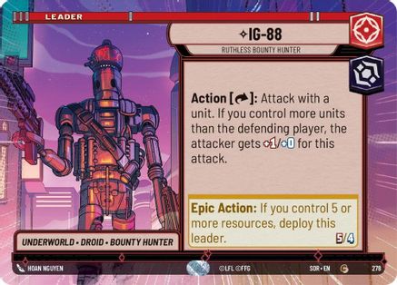 IG-88 - Ruthless Bounty Hunter (Hyperspace) (278)[Spark of Rebellion] Star Wars: Unlimited Single Disney