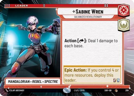 Sabine Wren - Galvanized Revolutionary (Hyperspace) (280)[Spark of Rebellion] Star Wars: Unlimited Single Disney