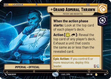 Grand Admiral Thrawn - Patient and Insightful (Hyperspace) (282)[Spark of Rebellion] Star Wars: Unlimited Single Disney