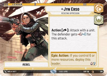 Jyn Erso - Resisting Oppression (Hyperspace) (284)[Spark of Rebellion] Star Wars: Unlimited Single Disney