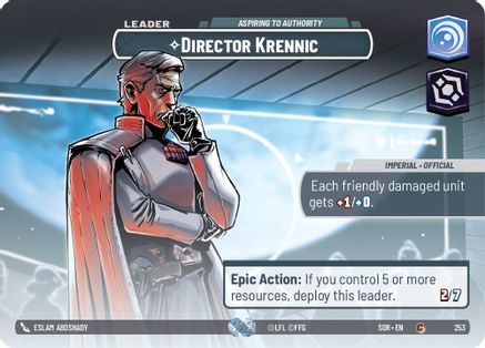 Director Krennic - Aspiring to Authority (Showcase) (253)[Spark of Rebellion] Foil Star Wars: Unlimited Single Disney