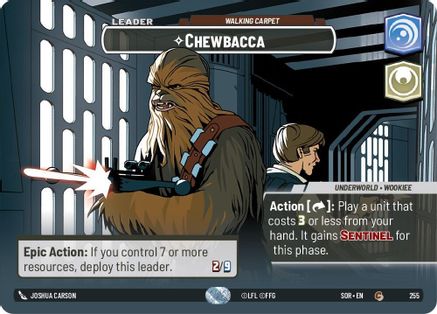 Chewbacca - Walking Carpet (Showcase) (255)[Spark of Rebellion] Foil Star Wars: Unlimited Single Disney