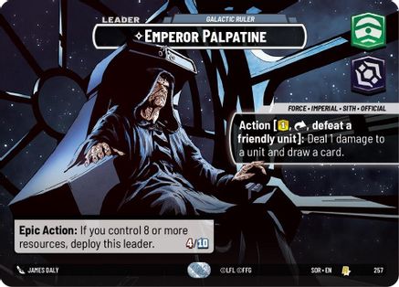 Emperor Palpatine - Galactic Ruler (Showcase) (257)[Spark of Rebellion] Foil Star Wars: Unlimited Single Disney