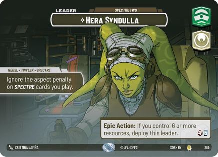 Hera Syndulla - Spectre Two (Showcase) (259)[Spark of Rebellion] Foil Star Wars: Unlimited Single Disney