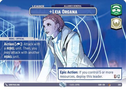 Leia Organa - Alliance General (Showcase) (260)[Spark of Rebellion] Foil Star Wars: Unlimited Single Disney