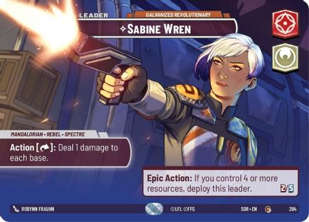 Sabine Wren - Galvanized Revolutionary (Showcase) (264)[Spark of Rebellion] Foil Star Wars: Unlimited Single Disney
