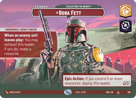 Boba Fett - Collecting the Bounty (Showcase) (265)[Spark of Rebellion] Foil Star Wars: Unlimited Single Disney