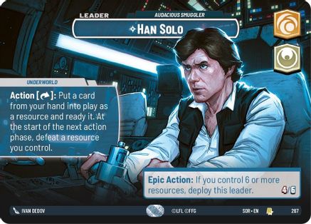 Han Solo - Audacious Smuggler (Showcase) (267)[Spark of Rebellion] Foil Star Wars: Unlimited Single Disney