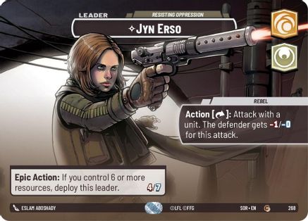 Jyn Erso - Resisting Oppression (Showcase) (268)[Spark of Rebellion] Foil Star Wars: Unlimited Single Disney