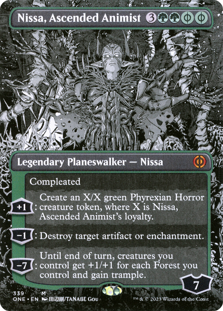 Nissa, Ascended Animist (ONE-339) [Phyrexia: All Will Be One] (Showcase) (Borderless) MTG Single Wizards of the Coast