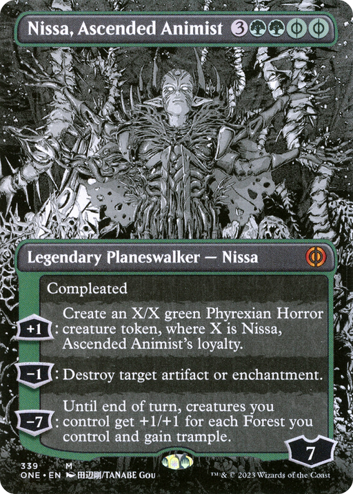 Nissa, Ascended Animist (ONE-339) [Phyrexia: All Will Be One] (Showcase) (Borderless) MTG Single Wizards of the Coast