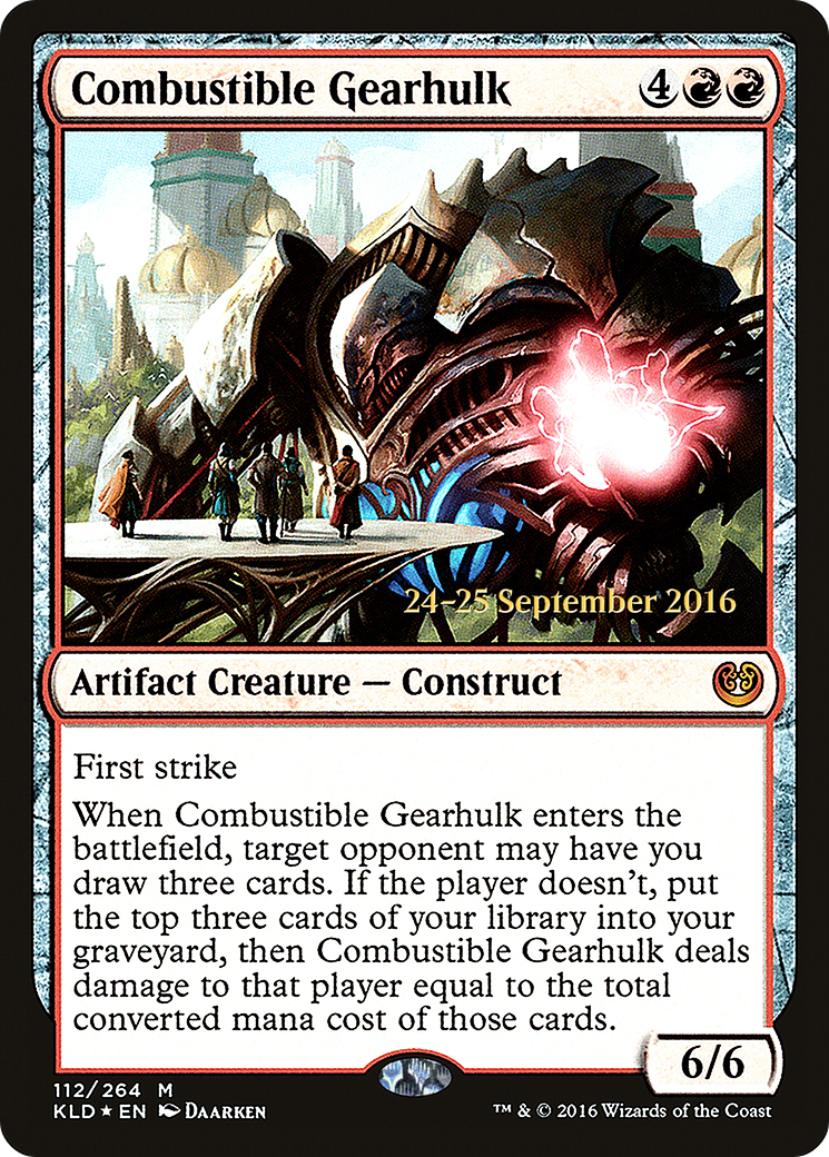 Combustible Gearhulk (PRE-112) [Kaladesh Promos] Foil MTG Single Wizards of the Coast