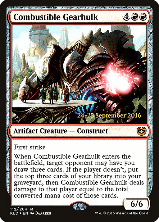Combustible Gearhulk (PRE-112) [Kaladesh Promos] Foil MTG Single Wizards of the Coast