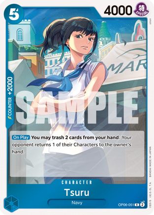 Tsuru (OP06-051) [Wings of the Captain] Foil One Piece Single Bandai