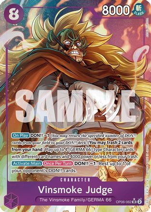 Vinsmoke Judge (Alternate Art) (OP06-062) [Wings of the Captain] Foil One Piece Single Bandai