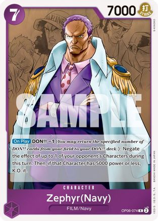 Zephyr (Navy) (OP06-074) [Wings of the Captain] Foil One Piece Single Bandai