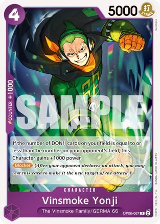 Vinsmoke Yonji (067) (OP06-067) [Wings of the Captain] Foil One Piece Single Bandai