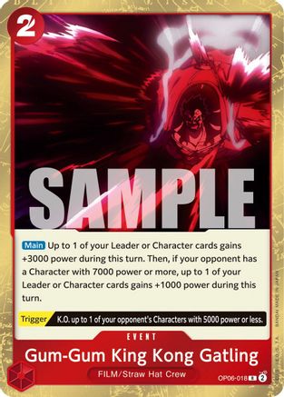 Gum-Gum King Kong Gatling (OP06-018) [Wings of the Captain] Foil One Piece Single Bandai