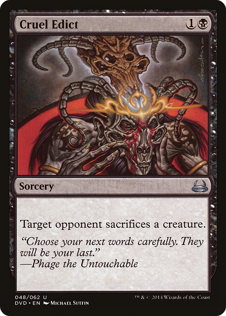 Cruel Edict (DD3-048) [Misc] Duel Decks Anthology: Divine vs. Demonic MTG Single Wizards of the Coast