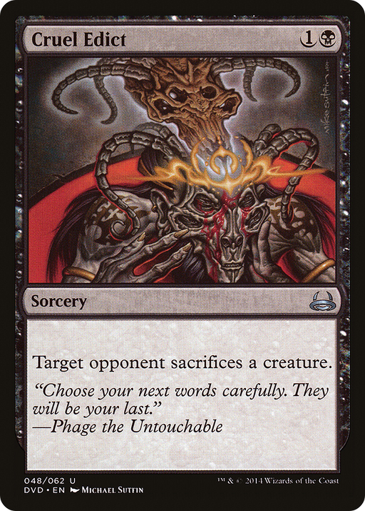 Cruel Edict (DD3-048) [Misc] Duel Decks Anthology: Divine vs. Demonic MTG Single Wizards of the Coast