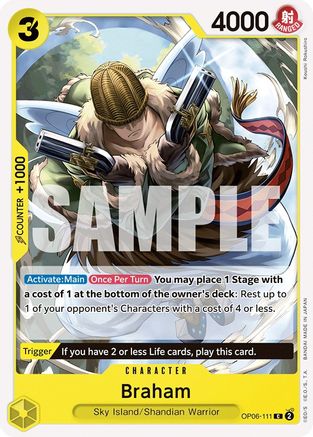 Braham (OP06-111) [Wings of the Captain] One Piece Single Bandai