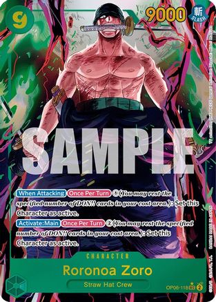 Roronoa Zoro (Alternate Art) (OP06-118) [Wings of the Captain] Foil One Piece Single Bandai